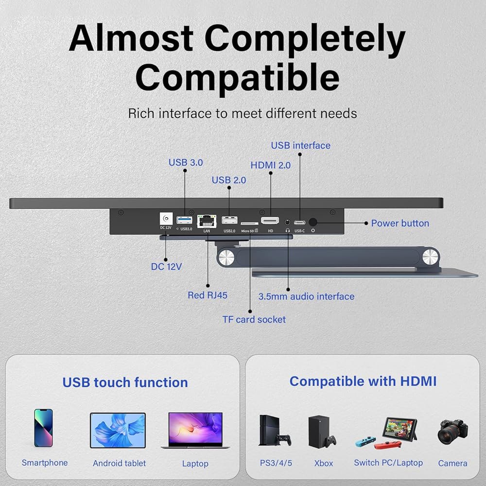 OuuOee 15.6인치 올인원 데스크탑 컴퓨터, 산업용 WiFi ROM, 터치스크린 HDMI 안드로이드 4.2 블루투스 FHD 조절 컴퓨터 가능한 4GB 12 RK3399 RAM - 상세 이미지 3