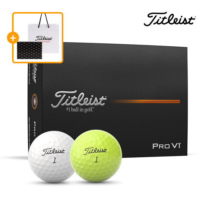 [쇼핑백/선물포장] 타이틀리스트 2025 Pro V1 골프볼 아쿠쉬네트 코리아 - 상품 이미지