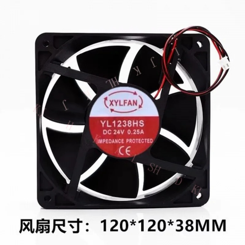 N FOR XYLFAN YL1238HS 12038 DC24V 0.25A 12CM 2선식 냉각팬