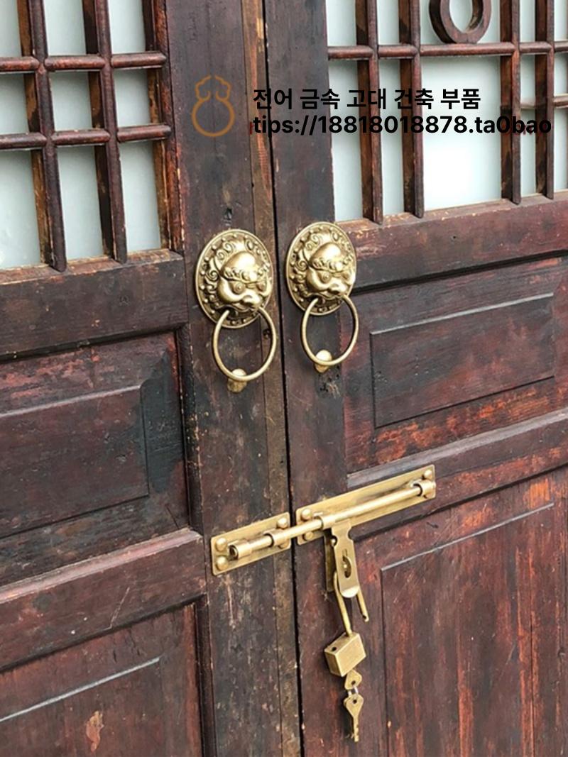 잠금쇠 빗장 황동 주물 철물 여닫이문 전통 고가구 엔틱 대형 대 하트 - 상세 이미지 2
