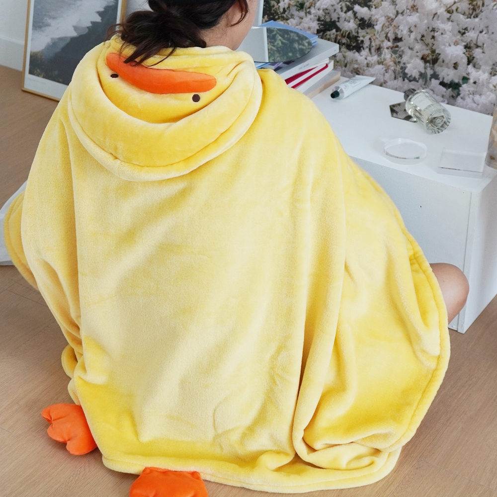 입는 후드 망토 집순이 담요 블랭킷 [정품 오린이 캐릭터 극세사 똑딱이 단추 사무실 학생] - 상품 이미지