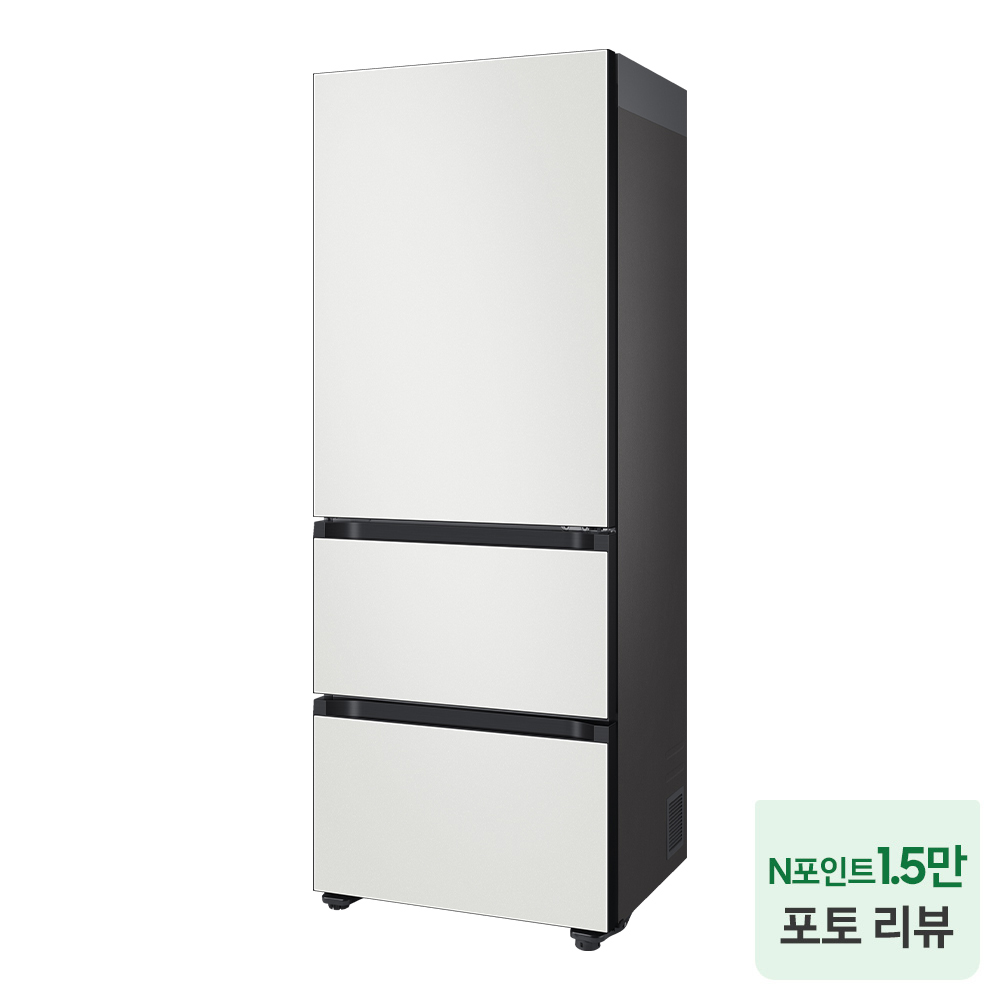 삼성 비스포크 김치냉장고 3도어 313L 키친핏 RQ33DB74D201 코타화이트 이미지 2