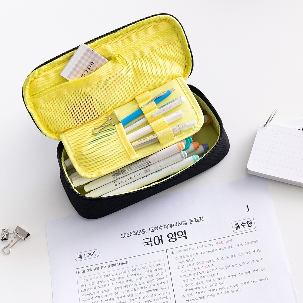 런페퍼 손잡이 대용량 큰 필통 고등학생 중학생 필통 천 파우치 - 상세 이미지 3