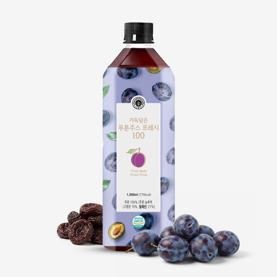 [무설탕무색소] 100%푸룬주스 푸른 쥬스 1L, 1개 제품 이미지