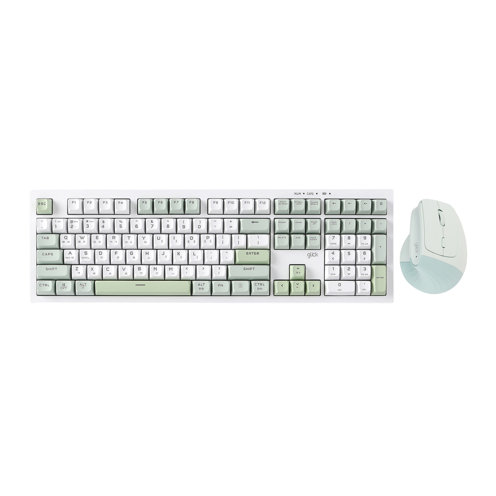 지클릭커 오피스프로 WMK580 사일런스 M RGB 무소음 무선 블루투스 키보드 버티컬 마우스 세트 108 Pink - 상세 이미지 4