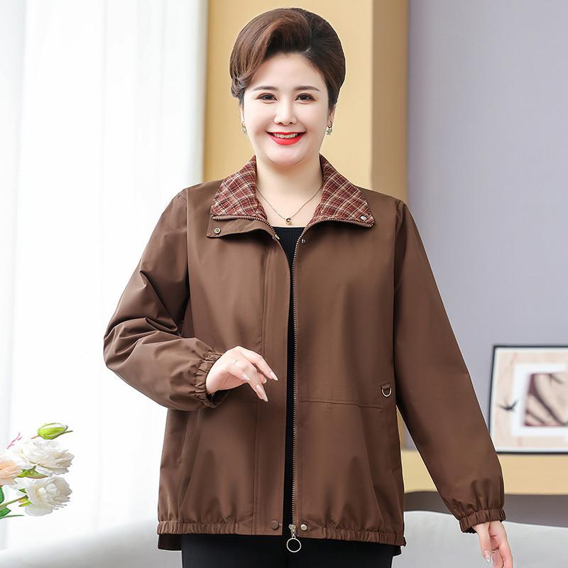 중년 여성 빅사이즈 루즈핏 점퍼 엄마 옷 봄 가을 자켓 - 상세 이미지 3