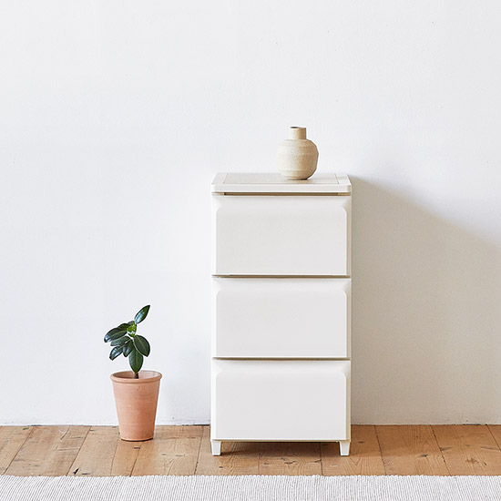 데일리 플라스틱 서랍장 M-340x425x665mm, 3단, 아이보리