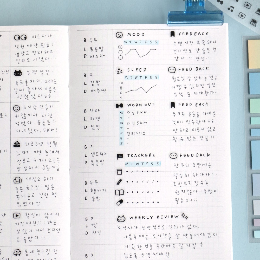 두들 다이어리 스티커 키스컷 테이프 다꾸 스티커 마스킹 마테 - 상세 이미지 3