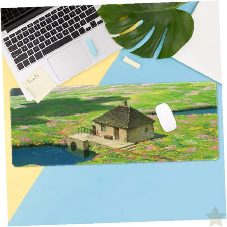 초원 전원 풍경 그림 대형 마우스 장패드 게이밍 키보드 손목 받침 논슬립 고무