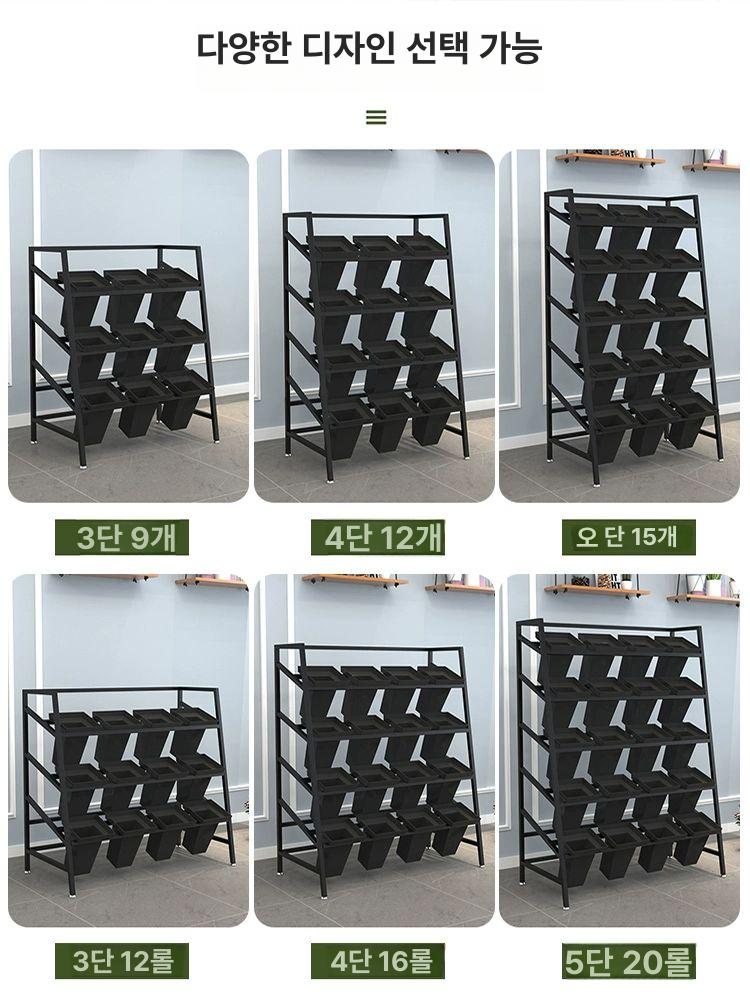 꽃집 진열대 꽃다발 랙 스탠드 다층 9개 판매대 전시대 사다리 4칸 100cm 골드 148cm 16개 대형 - 상세 이미지 5
