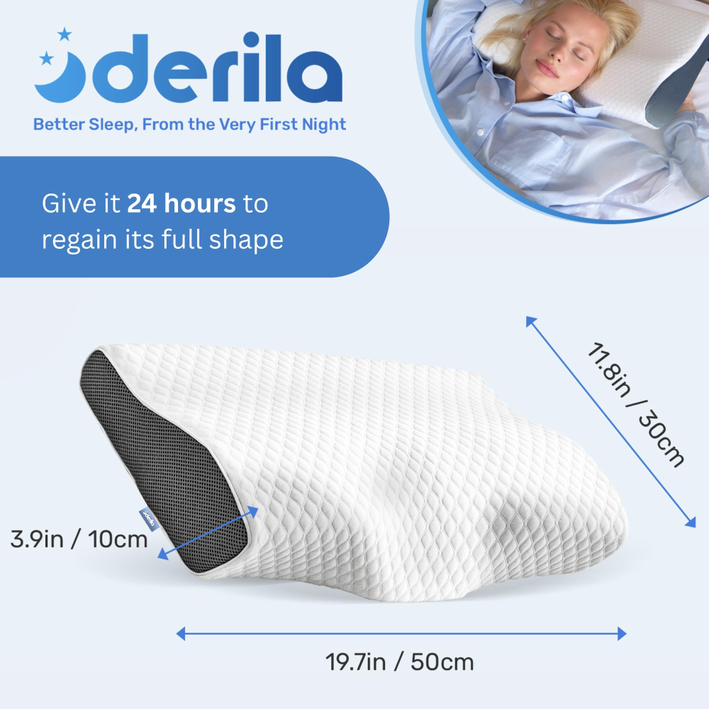 2개세트 Derila 데릴라 메모리폼 베개 표준사이즈 숙면 수면 50x30x10cm 화이트 - 상세 이미지 2