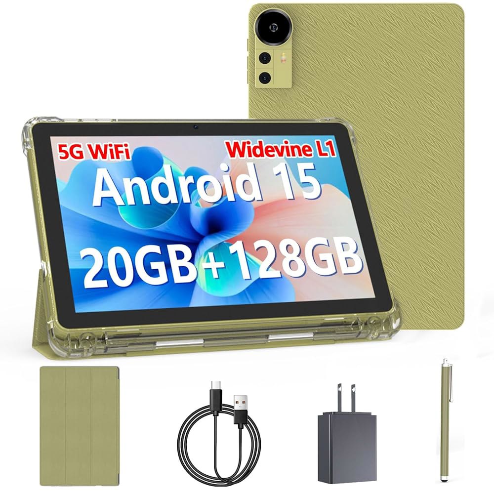 20GB RAM 128GB ROM 2TB 2.0Ghz 듀얼 카메라, 와이드바인 PC, 케이스 6000mAh 쿼드 GMS, WiFi6, 스타일러스 L1, 옐로우 태블릿 코어 CPU - 상품 이미지