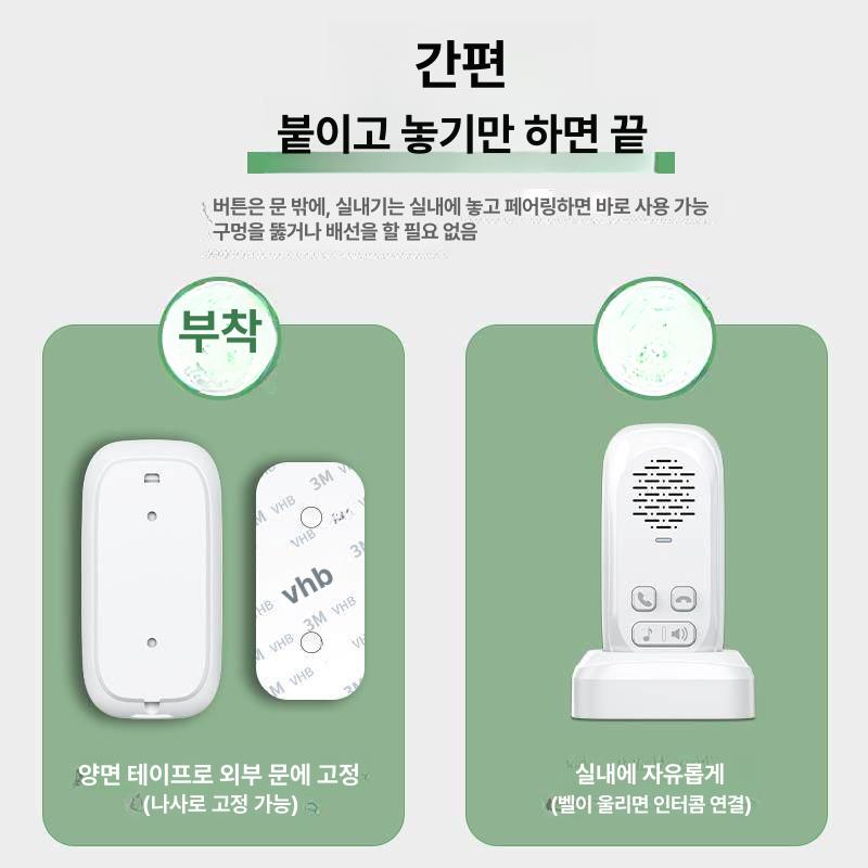 스마트 인터폰 무선 원격조작 양방향 호출기 사무실 주택 S1 화이트 1 실외기 + 1 실내기 - 상세 이미지 5