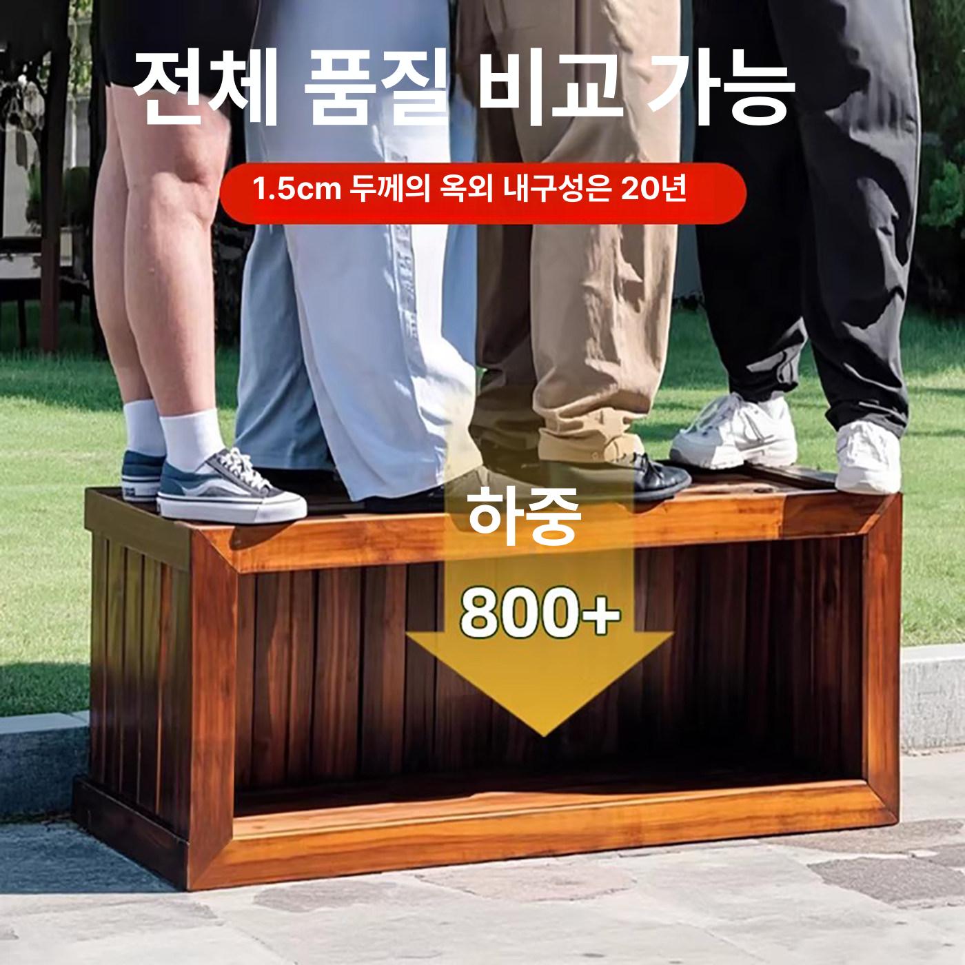 방부목 플랜트박스 원목 도로 데크 화단 삼나무 사각 텃밭상자 텃밭 방부목화분 목걸이 나무 - 상세 이미지 4