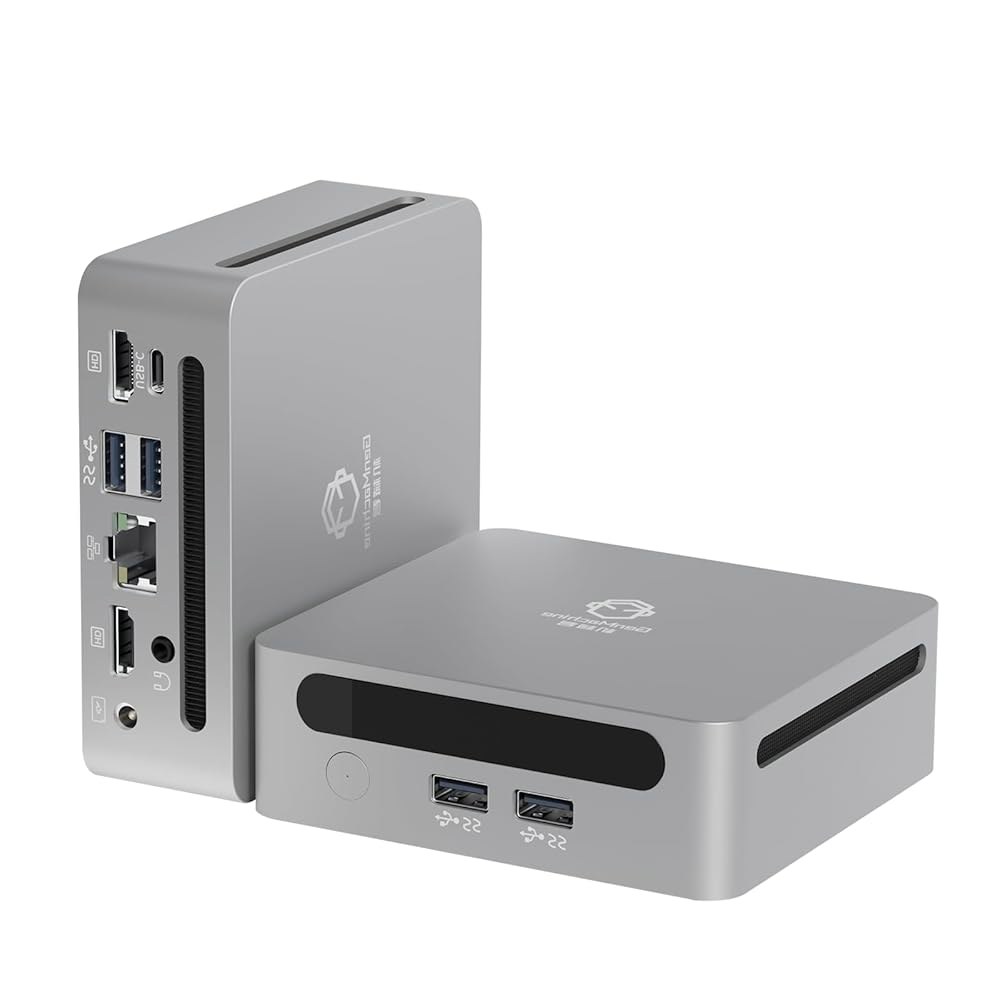 GenMachine 미니 PC AMD Ryzen 6, RAM, 조용한 SSD, 256GB Wi-Fi 4K 5.2, 사무실용 컴퓨터, 블루투스 및 디자인 8GB 고성능 가정 4300 - 상품 이미지