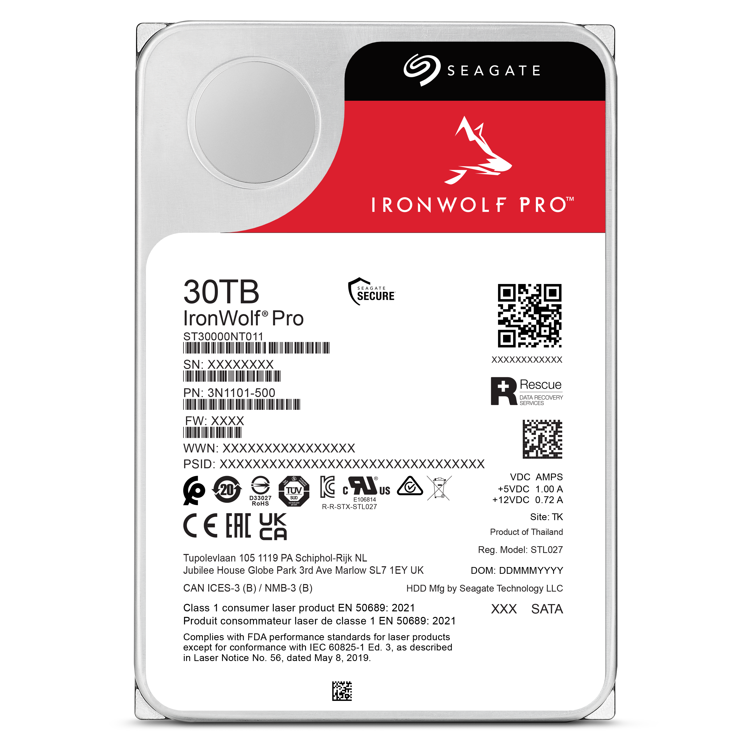 씨게이트 Seagate IronWolf Pro 7200/512M (30TB, ST30000NT011)
