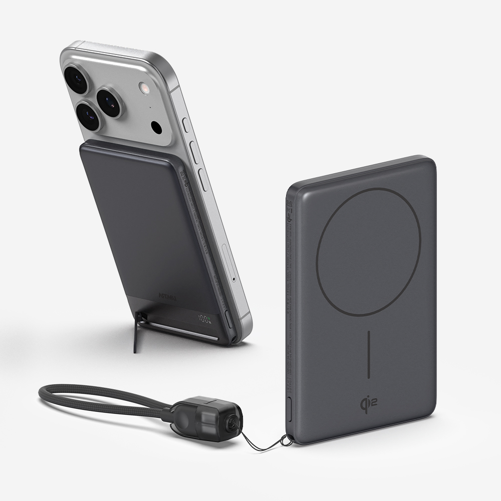 Qi2 15W 맥세이프 초슬림 고속 보조배터리 5000mAh QB510 그레이 - 상품 이미지