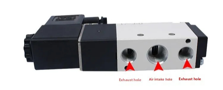 AirTAC 4V 시리즈 공압 솔레노이드 밸브 5/3채널 역전 4V130C-15 전압 12-2220V 압축 에어 시스템