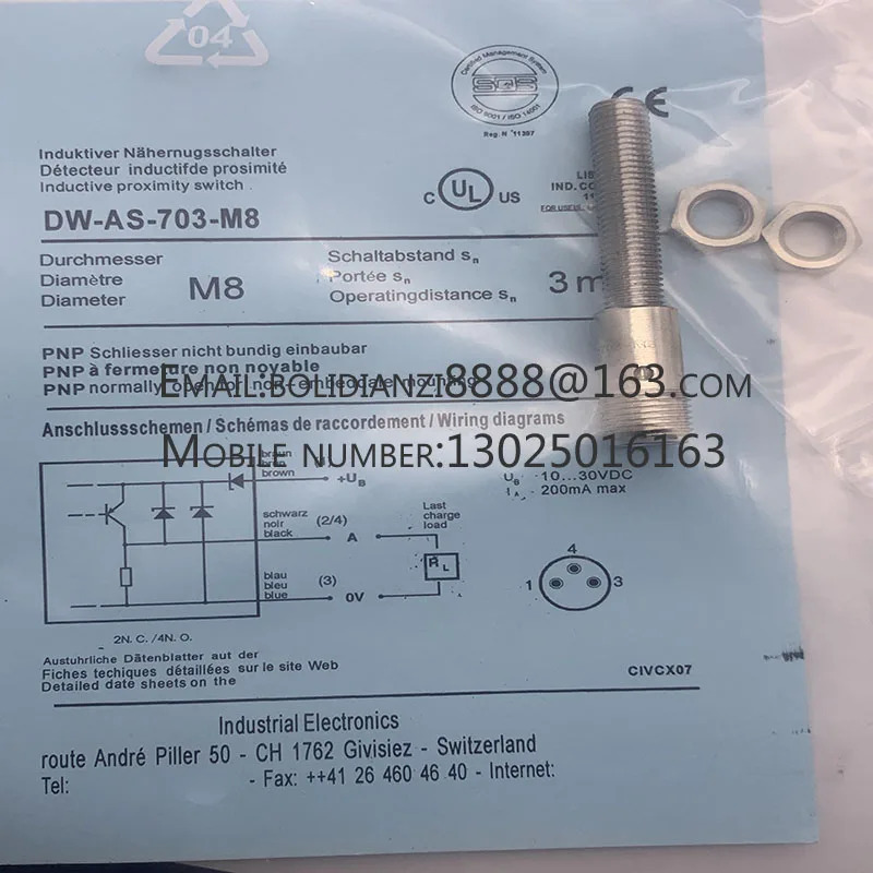 DW-AS-701-M8 DW-AS-702-M8 DW-AS-703-M8 DW-AS-704-M8 DW-AS-501-P12-621 DW-AS-703-M12-697 오리지널 센서