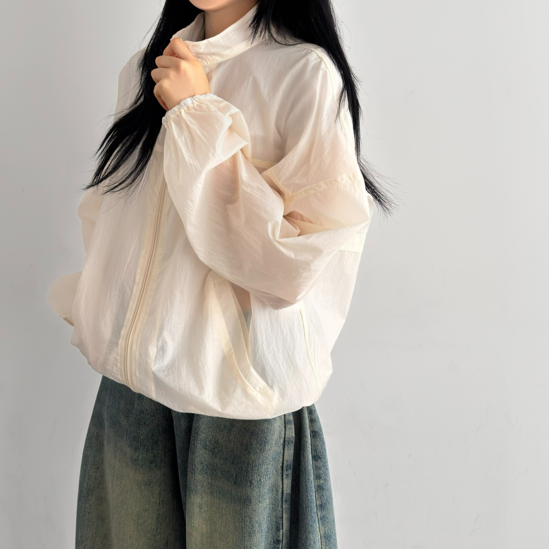 시스루 바람막이 터틀넥 봄아우터 - 상세 이미지 4