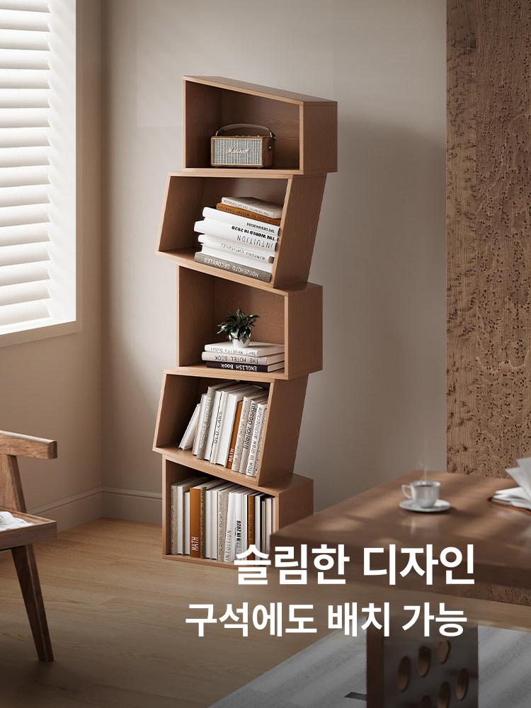 북선반 전면책장 수납함 원목 거실책장인테리어 책꽂이 50x30x180cm 대형 잎 소나무 - 상세 이미지 5