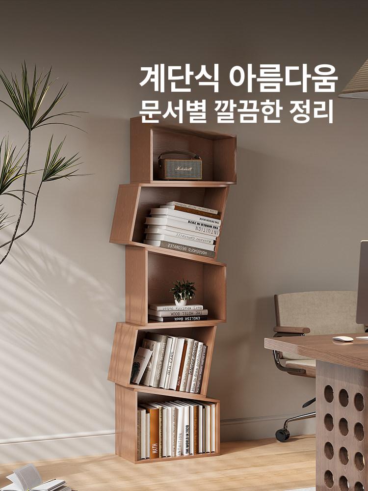 북선반 전면책장 수납함 원목 거실책장인테리어 책꽂이 50x30x180cm 대형 잎 소나무 - 상세 이미지 4