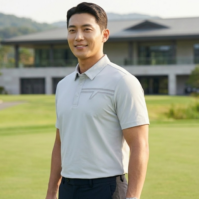볼빅 골프 남성 여름 필드룩 로고 포인트 골프 반팔 티셔츠 - 상품 이미지