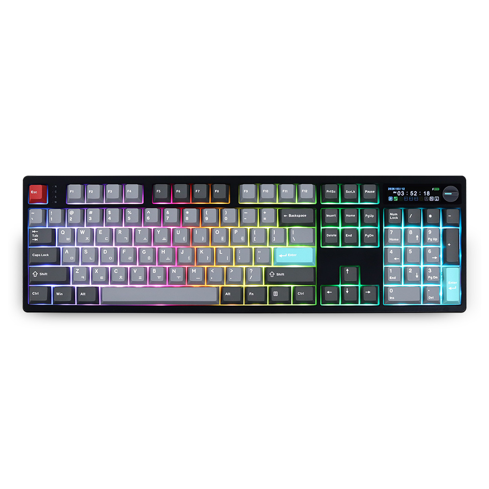 VARO V104K KNOB LCD 저소음 노브 유무선 사무용 게이밍 기계식 키보드 블루투스 - 상세 이미지 2