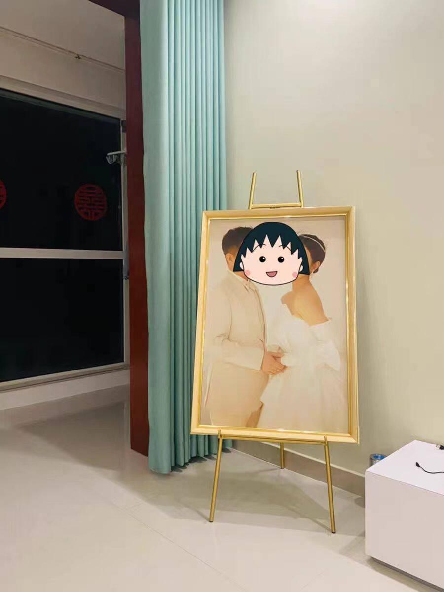 전시용 이젤 철제 액자 그림 골드 입간판 스탠드 미술 거치대 삼각대 디스플레이 - 상세 이미지 5