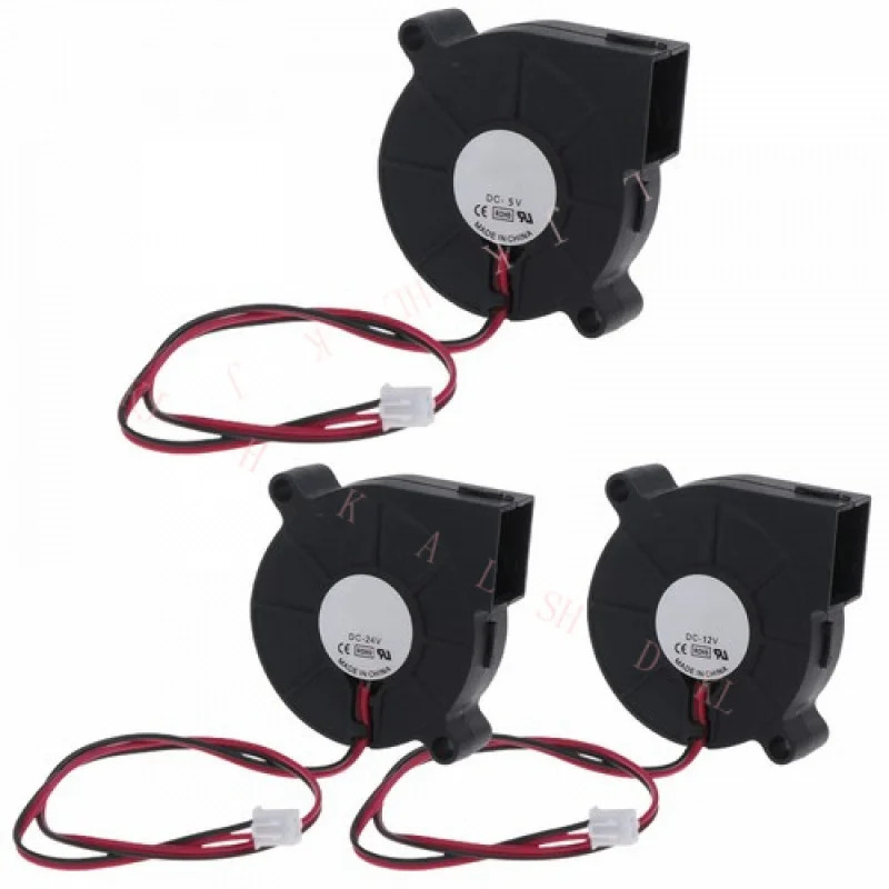 초저소음 냉각팬 50mmx15mm 5V 12V 24V 5015S 브러시리스 DC 블로워 팬