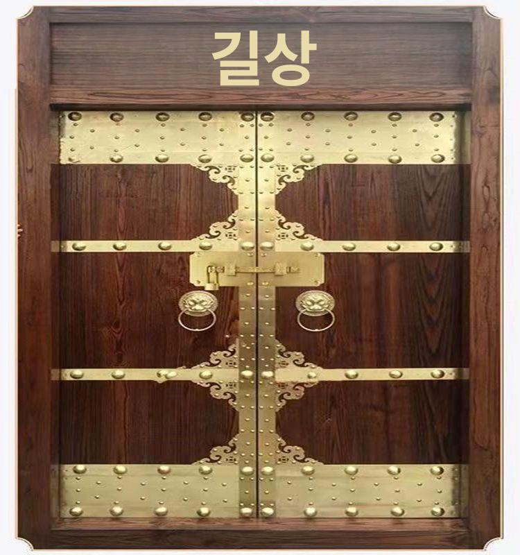 전통대문 잠금장치 걸쇠 도어 고리 황동 주물빗장 소품샵 대문걸쇠 열쇠 - 상세 이미지 5