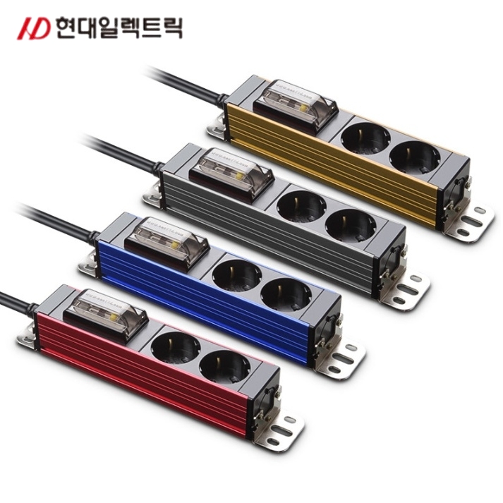 국산 고용량멀티탭 2구 5M 현대서버탭 3500W 누전차단 콘센트 - 상품 이미지