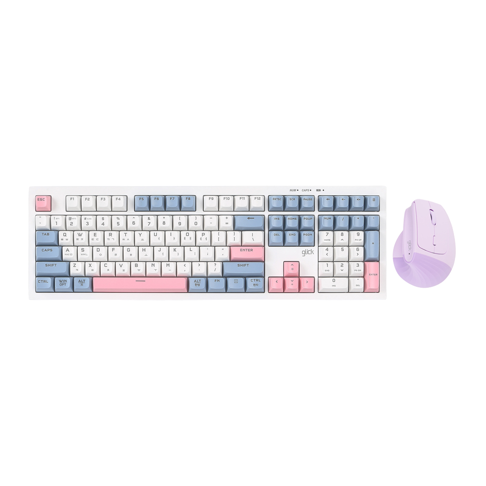 지클릭커 오피스프로 WMK580 사일런스 M RGB 무소음 무선 블루투스 키보드 버티컬 마우스 세트 108 Gundam 이미지 8