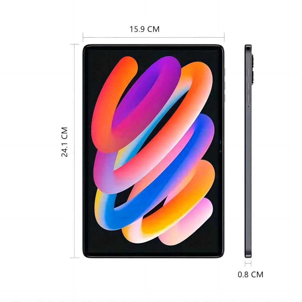 JXCNSNW 안드로이드 태블릿 10.1인치, 4G 확장 듀얼 터치스크린, Wi-Fi/WLAN/블루투스/GPS, SIM, 저장 (블랙, RAM, LTE 공간, TYD-109 1TB - 상세 이미지 2