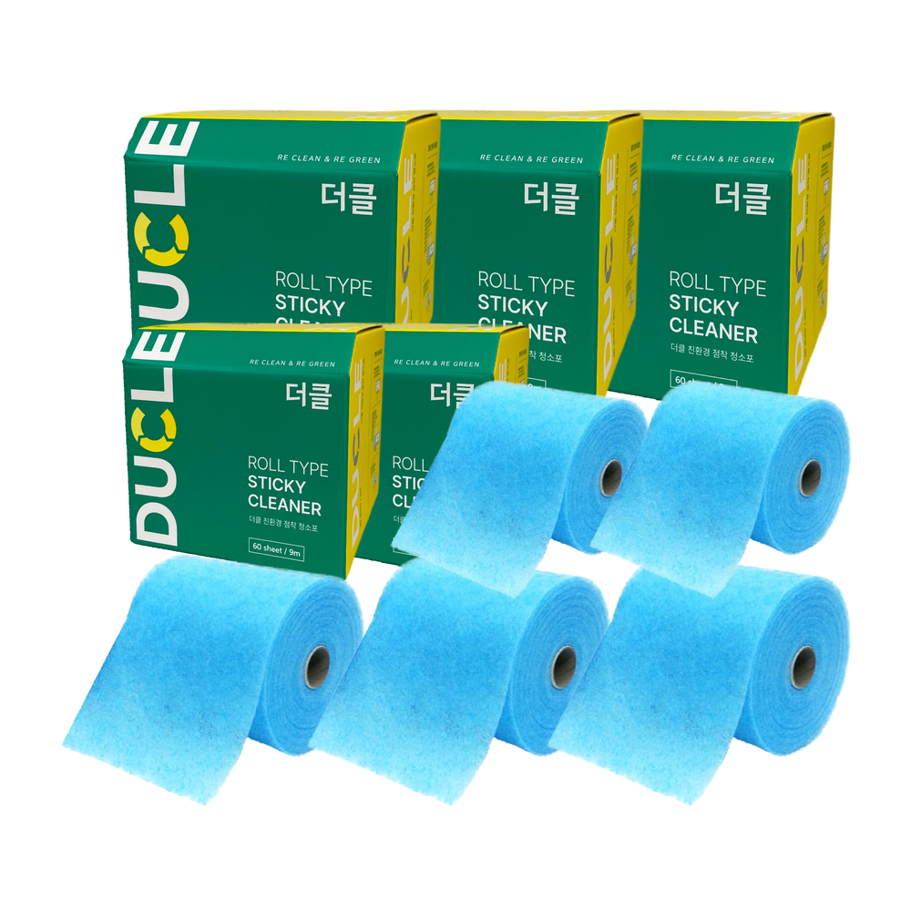 닥터에클린 더클 사무실 가정용 먼지제거 점착식청소포 혼합 10팩 (본품 5팩+리필 5팩) - 상품 이미지