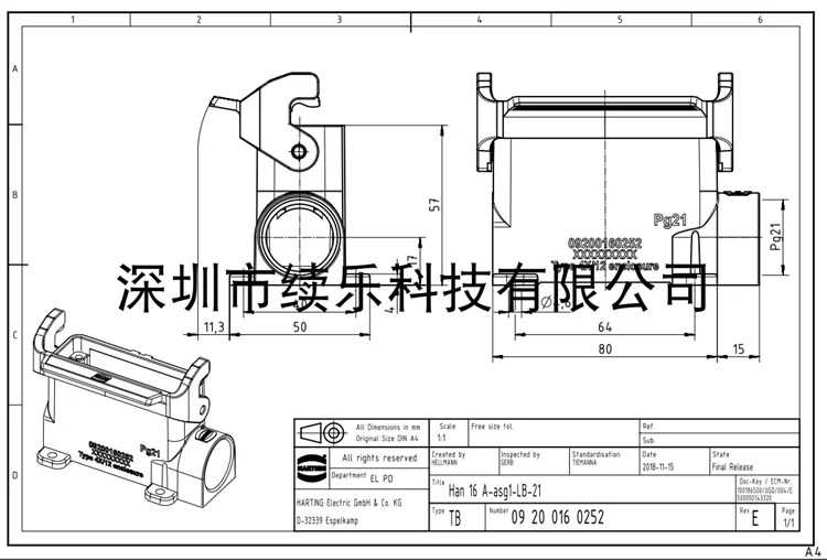 09200160252 HARTTTING 16A-ASG-LB-21