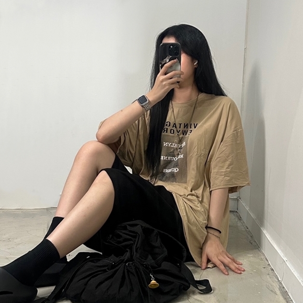 오버사이즈 빈티지 프린팅 반팔 티셔츠 3color 데일리 오버핏 여름 박스티 - 상품 이미지