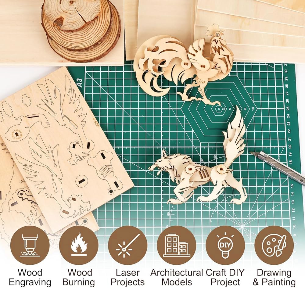 MITINU 30 Pack Basswood Sheets 3mm Staining Cutting, Models, Thick Boards for Architectural Wood Sur - 상세 이미지 3