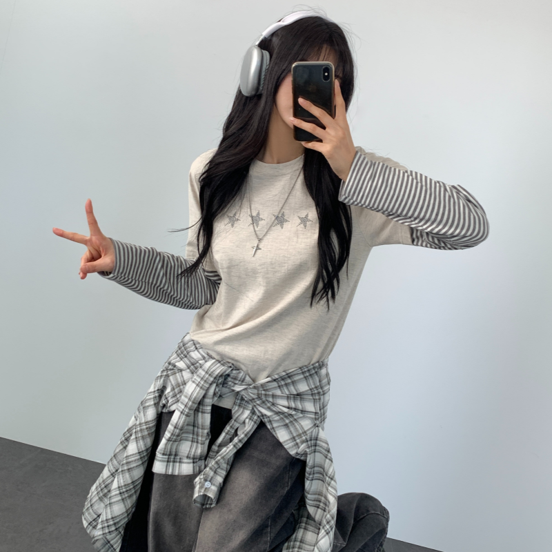 레이어드티셔츠 배색 프린팅 단가라티 이미지 8