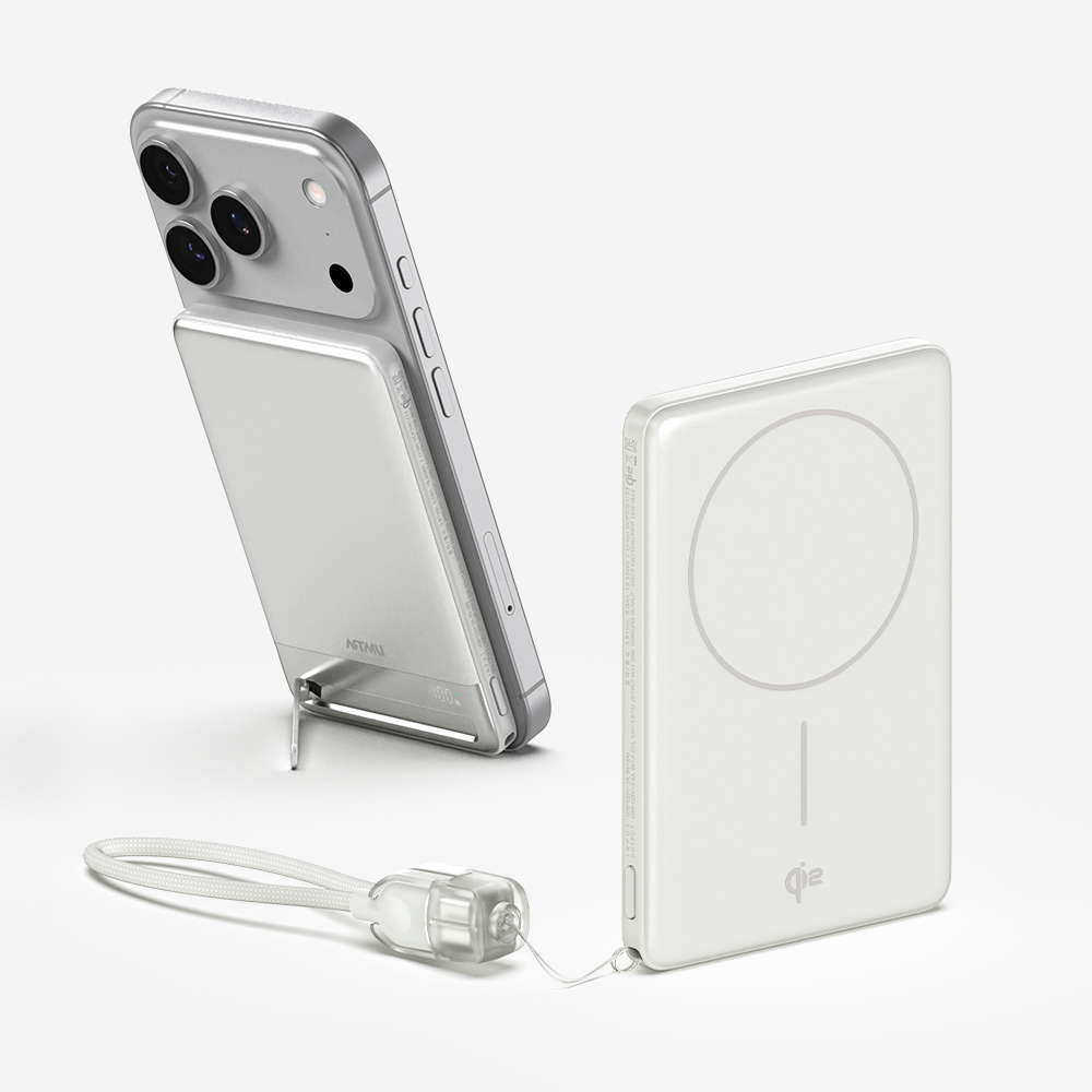 네이버 Qi2 15W 맥세이프 초슬림 고속 보조배터리 5000mAh QB510 화이트