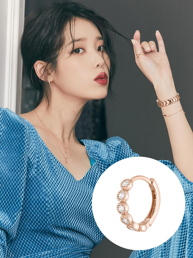 [아이유 PICK] 제이에스티나 J e te 14K 싱글 귀걸이 (JJJTEQ1BS037R4P00) - 상품 이미지