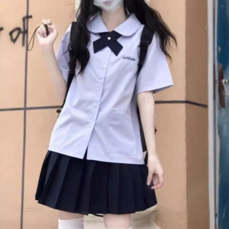 [해외]대만 교복 태국 루즈핏 세트 코스프레 넥타이 청춘