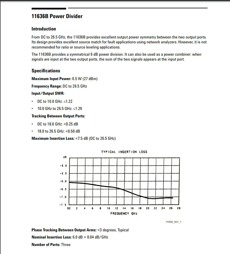 DC - 26.5 GHz 18GHZ RF 동축 전력 분배기