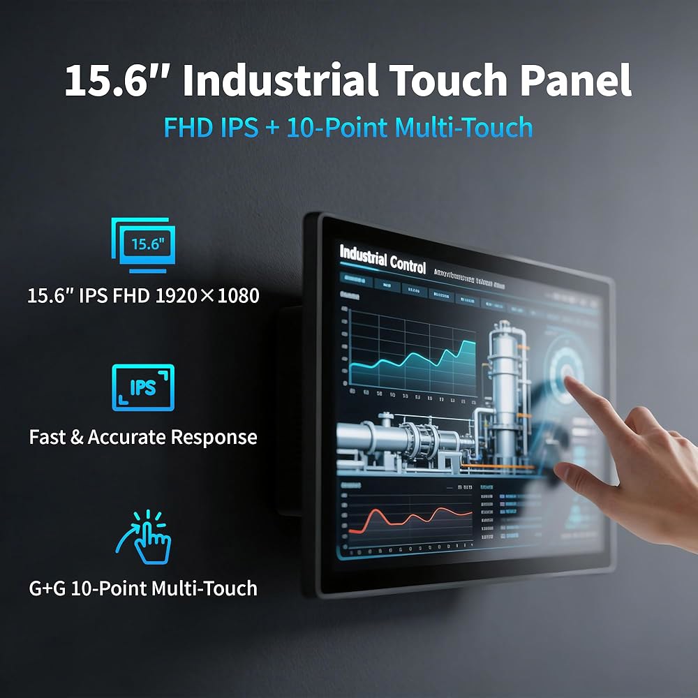 15.6인치 올인원 패널 PC 산업용 블루투스 터치스크린 ROM, 컴퓨터, 2.0 RK3399 HDMI 팬리스 Wi-Fi 12 4.2 RAM/64GB 5 4GB 태블릿 컴퓨터 안드 - 상세 이미지 3
