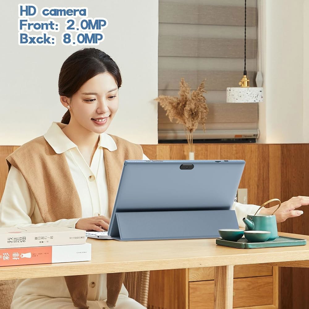 2 in 1 태블릿 10인치 펜, PC 블루 케이스 배터리 스타일러스 스크린 키보드 세트, 카메라 듀얼 마우스 WiFi6 터치 HD 6000mAh 2MP+8MP 탭, 블루투스 안드 - 상세 이미지 3