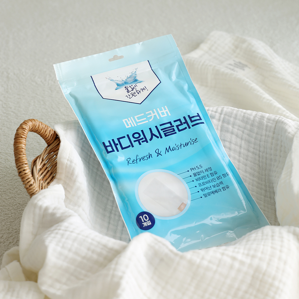 바디워시글러브 회음부 클린티슈 노린스 물없이 샤워 출산 입원 준비물 물티슈 25매입 단품 제품 이미지