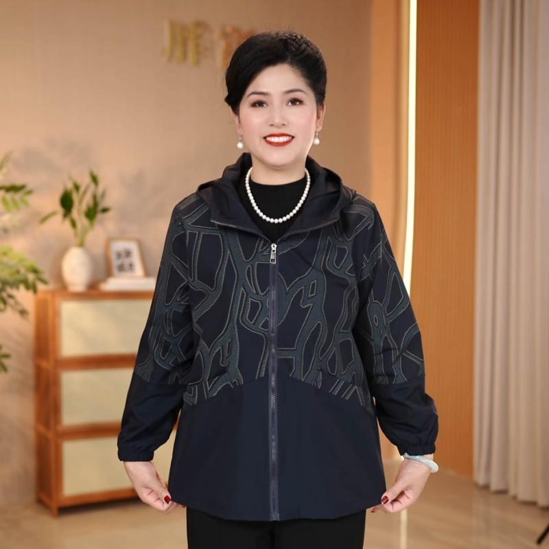 중년 여성 봄 자켓 엄마 점퍼 50대 60대 빅사이즈 외투 상의 - 상세 이미지 3