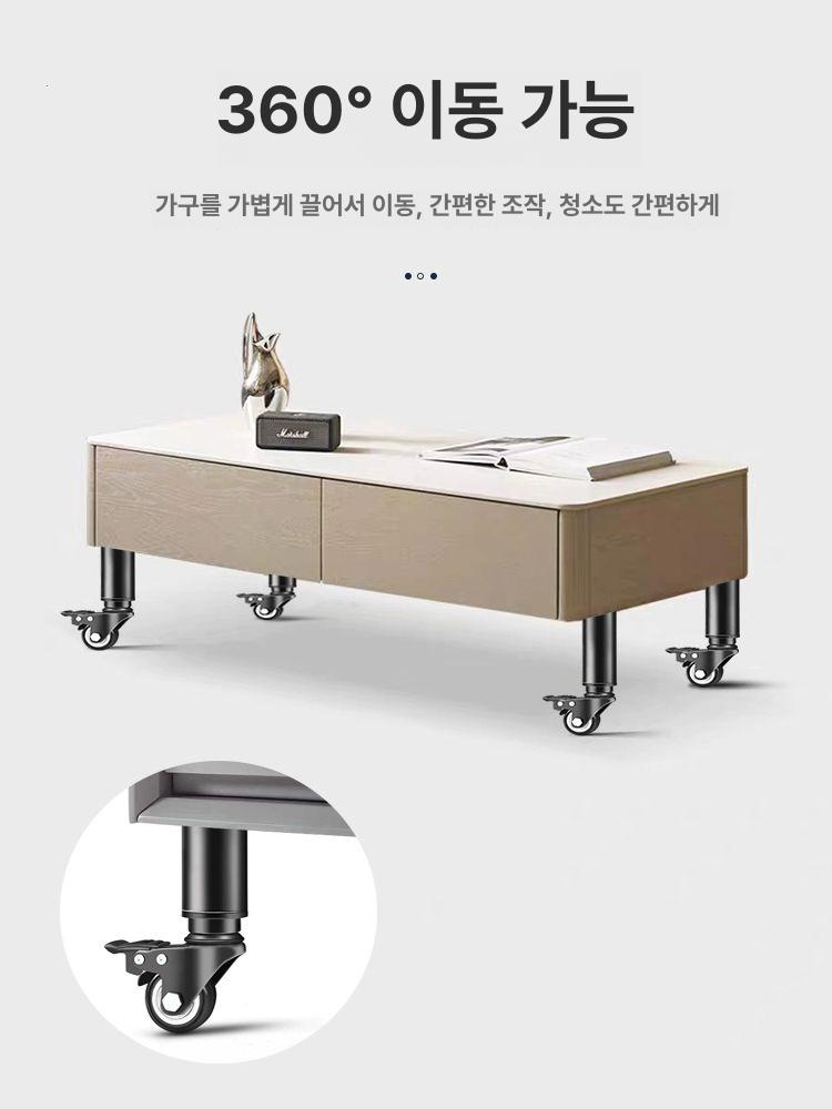 바퀴달린 탁자 소파다리 가구다리 교체용 발통 가구부속 14cm-16cm(블랙) - 상세 이미지 5
