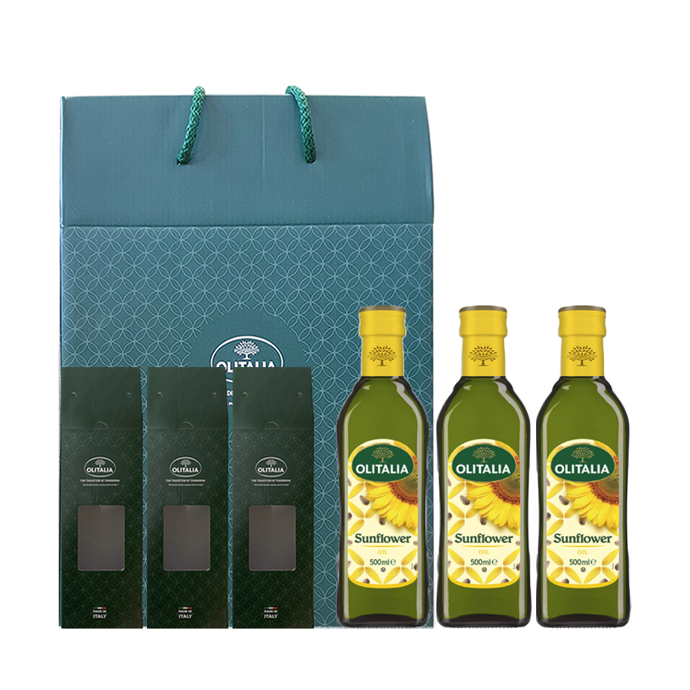 올리타리아 해바라기씨유 500ml x 3P 선물세트 - 상품 이미지