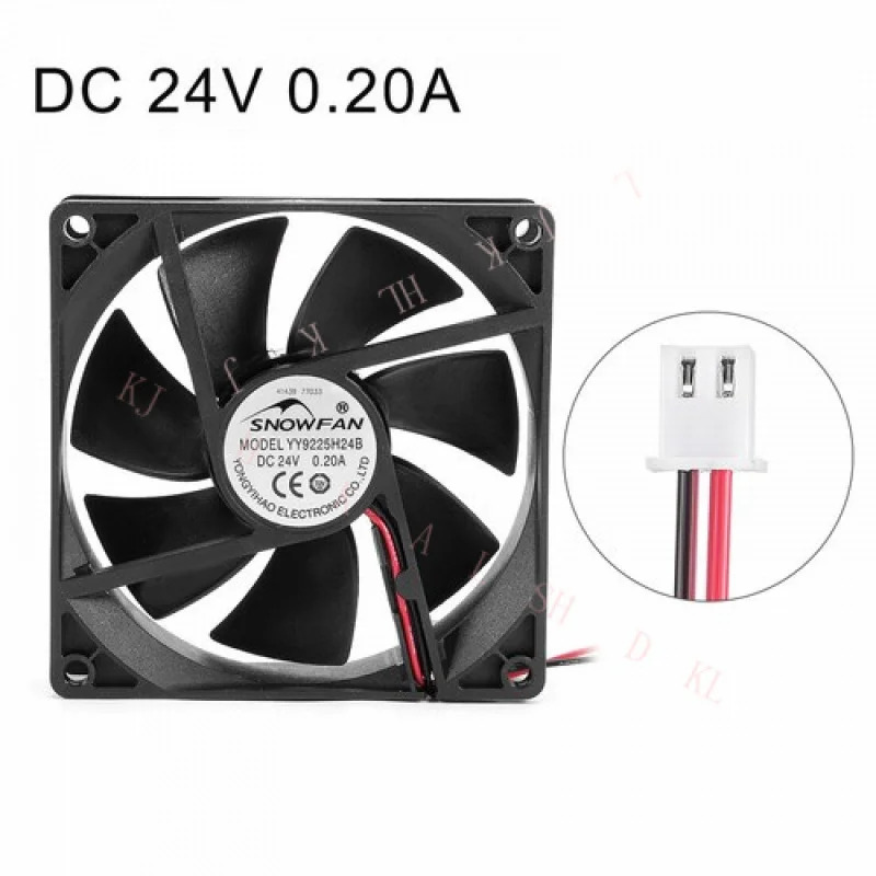 N for 92x92x25mm YY9225H24B 24V DC 냉각팬 듀얼 볼 베어링 9225